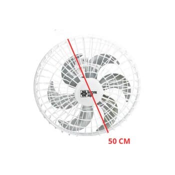 VENTILADOR DE TETO ORBITAL 50CM BIV160W06,0UF LOREN SID TURBO WIND G/PL M2 PRETO 6PÁS - ROTACAO 360-GRAUS - SEM LUMINARIA P/AREA GOURMET