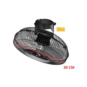 VENTILADOR DE TETO LOREN SID ORBITAL 30CM TURBO BIV PRETO G/METAL - ROTACAO 360-GRAUS - SEM LUMINARIA P/AREA GOURMET