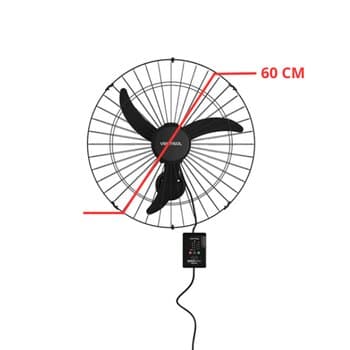 VENTILADOR DE PAREDE 060CM VENTISOL COMERCIAL 3PAS PREMIUM MAX CONTROL BIV200W PRETO G/MT C/CONTROLE DE VELOCIDADE