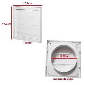 GRADE VENEZIANA 12X12CM 125MM 5-POLEGADAS AUTOFECHANTE P/VENTILAÇĂO DE SUPERFÍCIE C/TELA - VTN 5G MULTIVAC