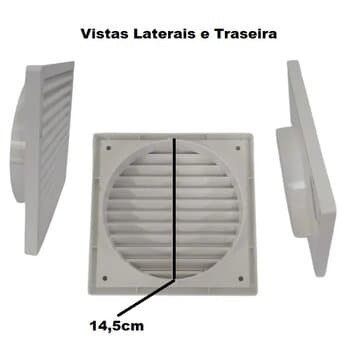 GRADE VENEZIANA 15X15CM 150MM 6-POLEGADAS FIXA P/VENTILAÇĂO DE SUPERFÍCIE - GRELHA PL EXTERNA ALETA PEQUENA P/SAÍDA DE AR - VTN6 MULTIVAC