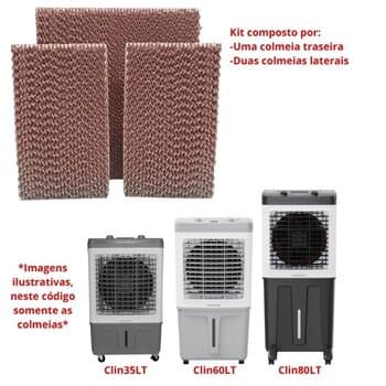 COLMEIA P/CLIMATIZADOR - ESP.03,5X L39,0 X A/C044,0CM 1-TRAS + 2 LAT ESP.03,5X L19,0 X A/C033,0CM - KIT VENTISOL CLIN35LT CLIN60LT CLIN80LT - PAINEL EVAPORATIVO 04439-03,5+2-03319-03,5