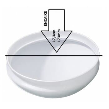GLOBO CÚPULA 17,30CM P/VENTILADOR ALISEU NORMAL TRADICIONAL - VIDRO D.173MM LEITOSO - GOLA 17,30CM