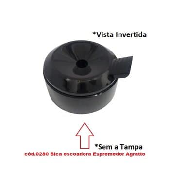BICA CÂMARA P/ESPREMEDOR DE FRUTAS VENTISOL AGRATTO - ESCOADORA DE SUCO - PRETA PLÁSTICA SEM TAMPA - ENCAIXE E-30MM BASE-180MM