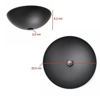 PLAFON DE ACABAMENTO P/VENTILADOR DE TETO PRETO - SEM LUZ - LUMINÁRIA CEGA P/ÁREA GOURMET - VOLARE FLY OFFICE 1148 METAL