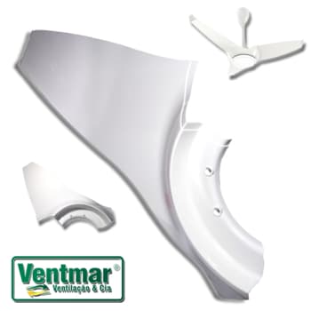 Pa Hélice para Ventilador de Teto Ventisol Flow Branco - Pá Plástica Branca FLOW INVERTER - *Vendida p/Unidade 1 = 1 Pá - foto 1 de 4