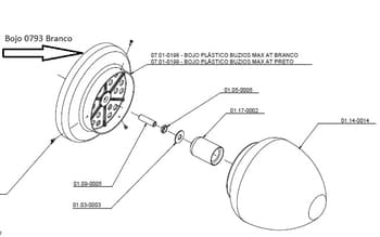 PLAFON PLÁSTICO SUPORTE P/GLOBO VENTILADOR TRON BÚZIOS MAX BRANCO - BOJO PLÁSTICO BÚZIOS MAX AT BRANCO SEM SOQUETE