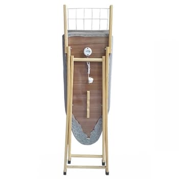 MESA DE PASSAR ROUPAS TABUA 37CM C/TECIDO TÉRMICO METALIZADO E TOMADA NA BASE 100% MADEIRA - UTILYNE UTILAÇO UDM0420M