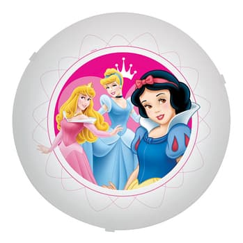 LUMINÁRIA PLAFON INFANTIL VIDRO TEMA PRINCESAS - C/02 SOQUETES E27 P/LÂMPADAS COMUM/FLUORESCENTES OU EM LED ATÉ 15WATTS - foto 1 de 2