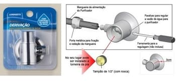 NIPEL DERIVADOR DE ÁGUA P/INSTALAÇĂO DE FILTRO PURIFICADOR DE ÁGUA LORENZETTI - LATINA - NIPEL 1/2 POLEGADA