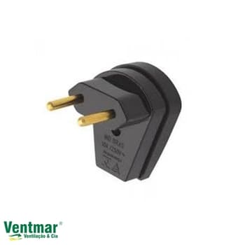 PINO ELÉTRICO PLUG MACHO TRIANGULAR 90GRAUS 10A 250V 2 PINOS - ILUMI CORES SORTIDAS