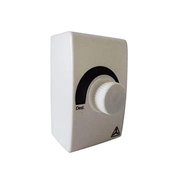 CHAVE P/VENTILADOR DELTA PREMIUM GOLD 50/60CM - CONTROLE DE VELOCIDADE ROTATIVO BIV C/DIMER ATÉ 0400W - COMPACTA CAIXA FUNDO BRANCA 7X8CM
