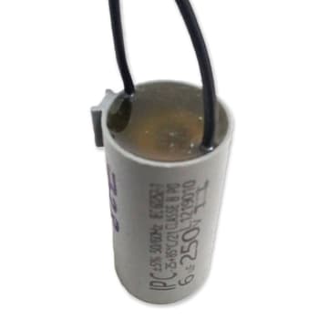 CAPACITOR 006,UF 2FIOS RD 250VAC - P/VENTILADOR DE TETO ALISEU DUO SLIM SMART WAVE TERRAL 110V/ LATINA/ VENTISOL VORTICE